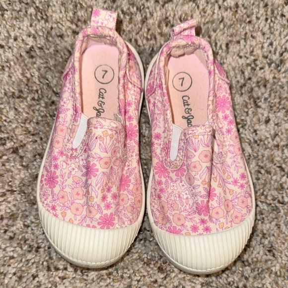 Cat & Jack Other - Cat & Jack Pink Floral Slip-On Sneakers